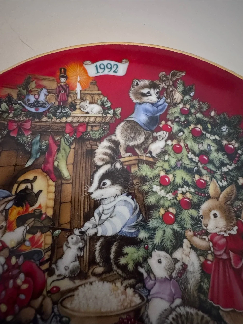 Vintage 1992 Avon Christmas Friends Woodland Animals 22K Gold Plate 8 Inch